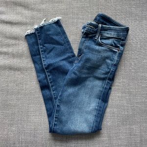 MOTHER The Looker High Waist Fray Ankle Skinny Jeans Size 25